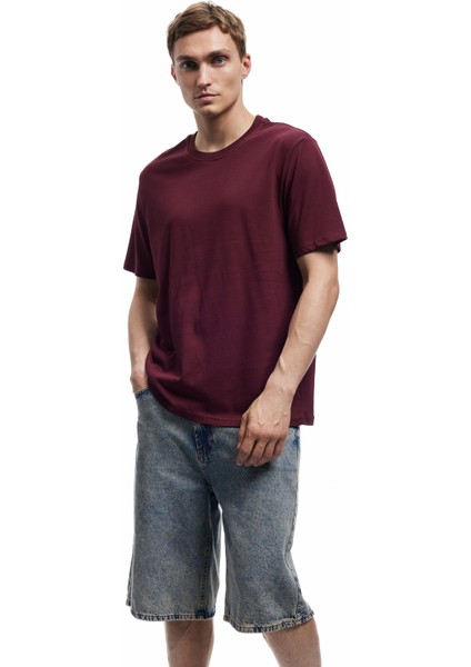 Bisiklet Yaka Regular Fit Pamuklu Kısa Kollu Tişört