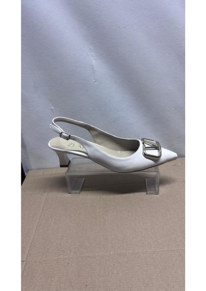 Kadın V Tokalı Topuklu Ayakkabı Siyah Arkası Açık Stiletto Günlük ve Özel Günler fiyatları