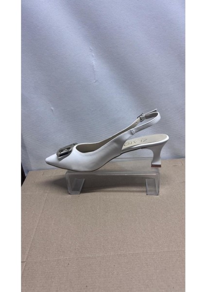 Kadın V Tokalı Topuklu Ayakkabı Siyah Arkası Açık Stiletto Günlük ve Özel Günler fırsatları