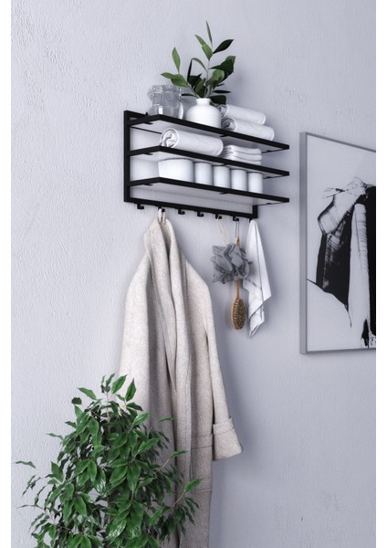 Sofya 2 Katlı Beyaz Raflı Askılık,portmanto (63 Cm-6 Askı) modelleri