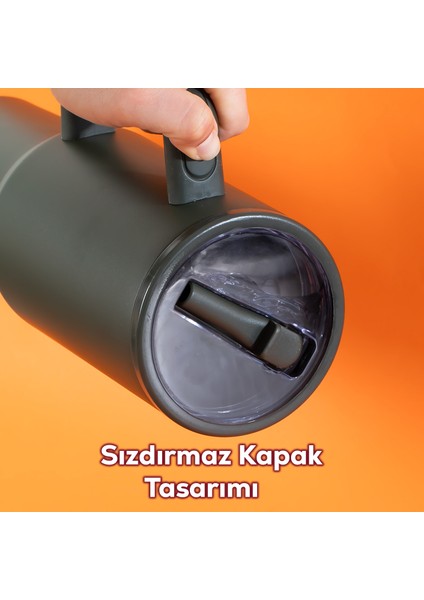 17238-3 Colte V2 Paslanmaz Çelik Sporcu Termos Bardak Matara Yeşil 1,2 Lt