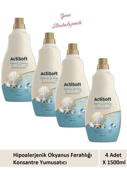 Hipoalerjenik Okyanus Ferahlığı Konsantre Çamaşır Yumuşatıcı 1500 ml x 4 Adet