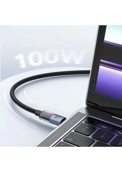 CA-8200 Typec To Typec 100W 7 Renkli LED Işıklı Şarj ve Veri Kablosu modelleri