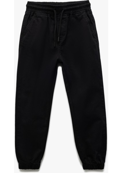 Beli Bağcıklı Cep Detaylı Pamuklu Gabardin Jogger Pantolon