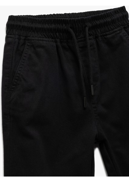 Beli Bağcıklı Cep Detaylı Pamuklu Gabardin Jogger Pantolon