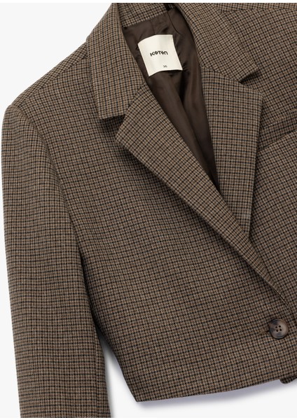 Kruvaze Uzun Kollu Düğmeli Crop Blazer Ceket modelleri