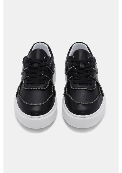 Skype Kadın Siyah Taş Detaylı Gerçek Deri Sneaker fırsatları