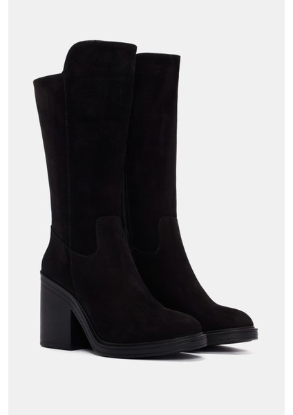 Lana Kadın Siyah Gerçek Deri Topuklu Çizme modelleri