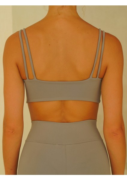 Paria Çapraz Detay Spor Gri Crop