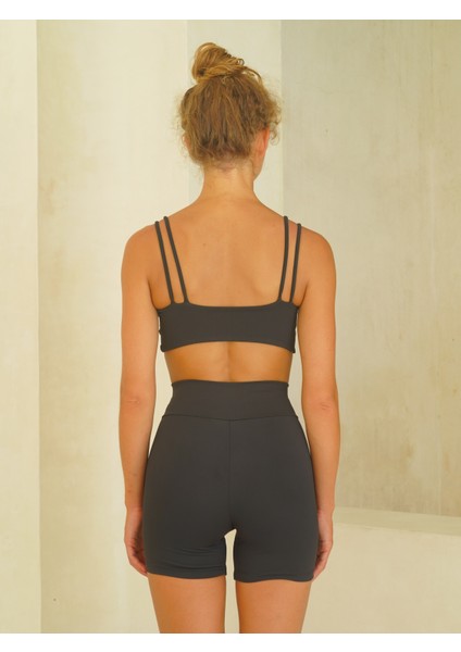 Paria Çapraz Detay Spor Siyah Crop fırsatları