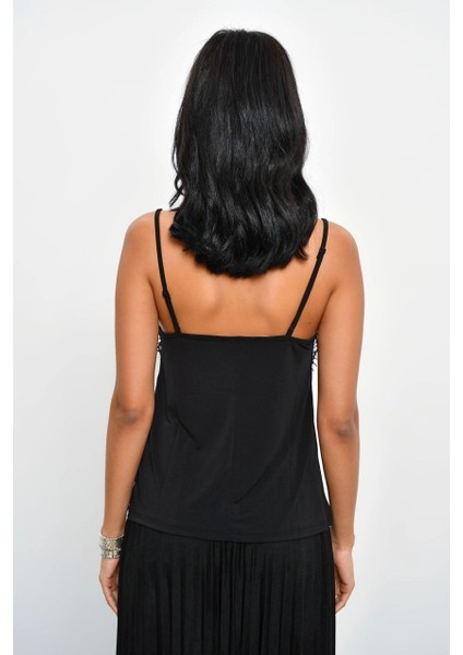 Kadın Siyah Dantelli Atlet LPP5008 modelleri