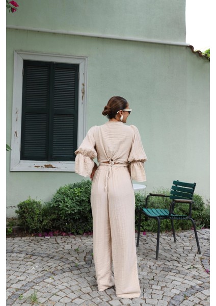 Kuşak Detay Beli Lastikli Salaş Pantolon fırsatları