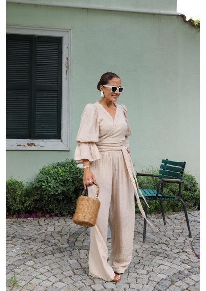 Kuşak Detay Beli Lastikli Salaş Pantolon indirimleri