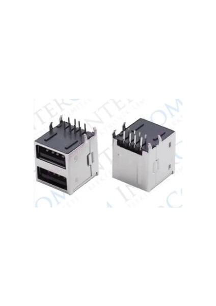 USB 2.0 Şase A Dişi Ikili 90 Mavi (IC-265E)