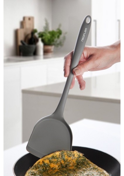 Silikon Geniş Spatula Gri