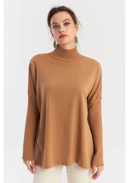 Kadın Camel Salaş Triko Bluz YV289 fiyatları