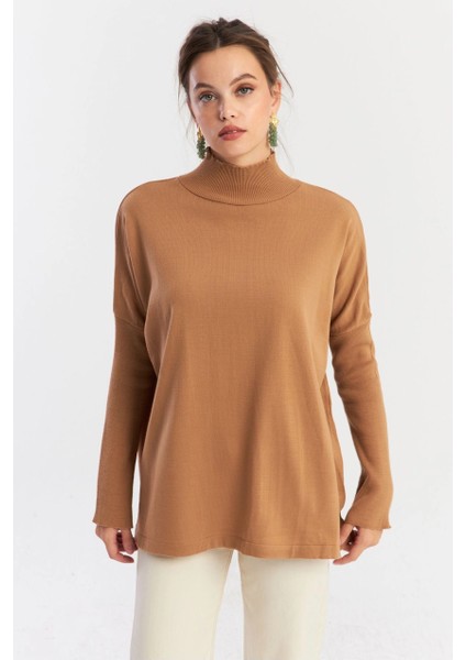 Kadın Camel Salaş Triko Bluz YV289 modelleri