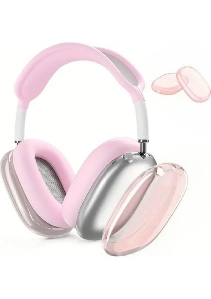 Airpods Max Uyumlu Kulaklık Kılıfı Silikon SF22 Pembe