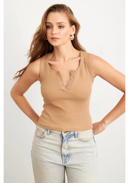 Kadın Camel Patlı Kaşkorse Bluz MK02