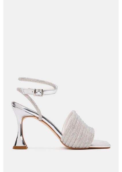 Ally Kadın Gümüş Topuklu Ayakkabı