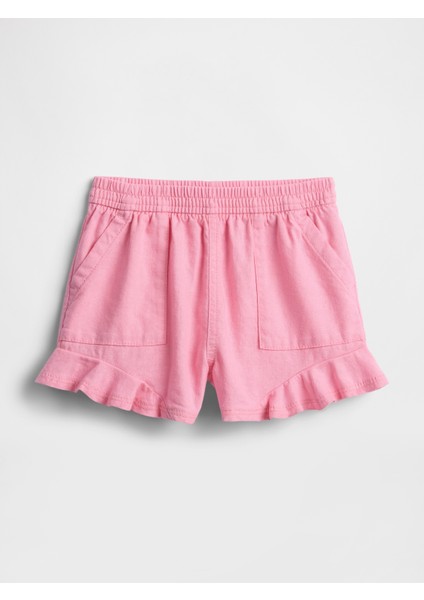 Kız Bebek Açık Pembe Babygap Chambray Volanlı Pull-On Şortlar