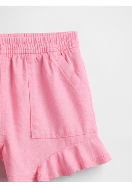 Kız Bebek Açık Pembe Babygap Chambray Volanlı Pull-On Şortlar fiyatları