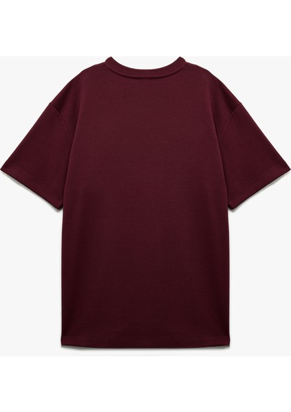 Pamuklu Kısa Kollu Pike Kumaş Bisiklet Yaka Basic Oversize Tişört fırsatları