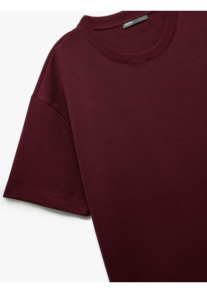 Pamuklu Kısa Kollu Pike Kumaş Bisiklet Yaka Basic Oversize Tişört indirimleri