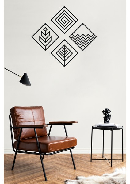 4 Element Temalı Ahşap Mdf Duvar Dekoru – Modern Geometrik Tasarım (4'lü Set) fiyatları