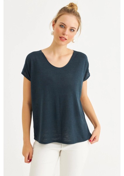 Kadın Lacivert Basic Bluz AYD410 modelleri