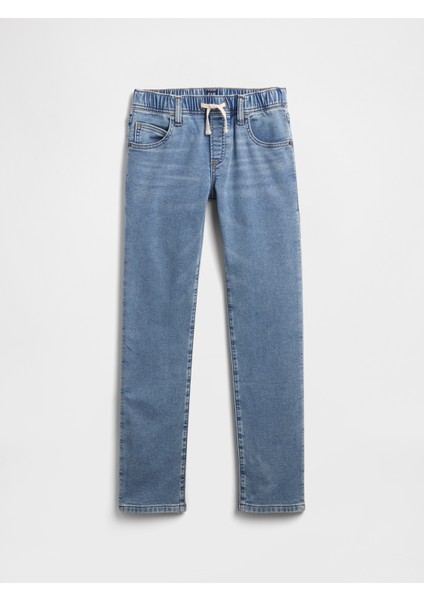 Erkek Çocuk Mavi Pull-On Slim Sweatpant Jean Pantolon