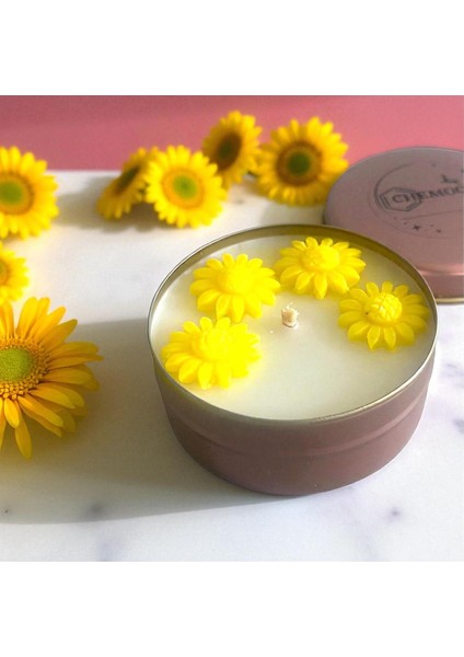 Paçuli Kokulu,ayçiçekli Mum