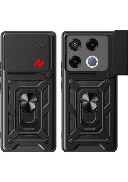 Infinix Gt 20 Pro Uyumlu Kılıf Pars Sürgülü Kamera Korumalı Yüzüklü Sert Silikon Siyah fiyatları