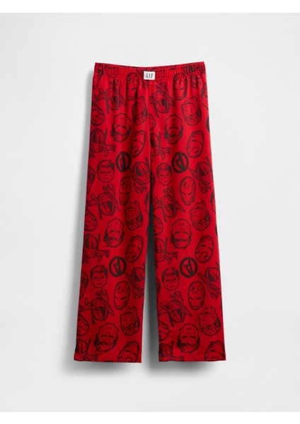 Erkek Çocuk Kırmızı Kids Marvel Geri Dönüştürülmüş Flannel Pijama Pantolon
