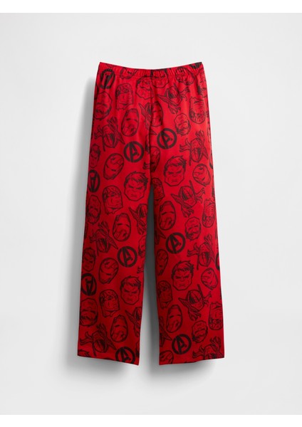 Erkek Çocuk Kırmızı Kids Marvel Geri Dönüştürülmüş Flannel Pijama Pantolon modelleri