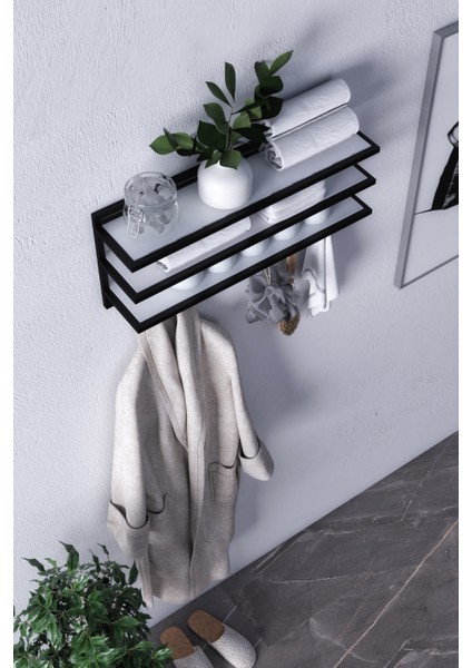 Sofya 2 Katlı Beyaz Raflı Askılık,portmanto (53 Cm-5 Askı) modelleri