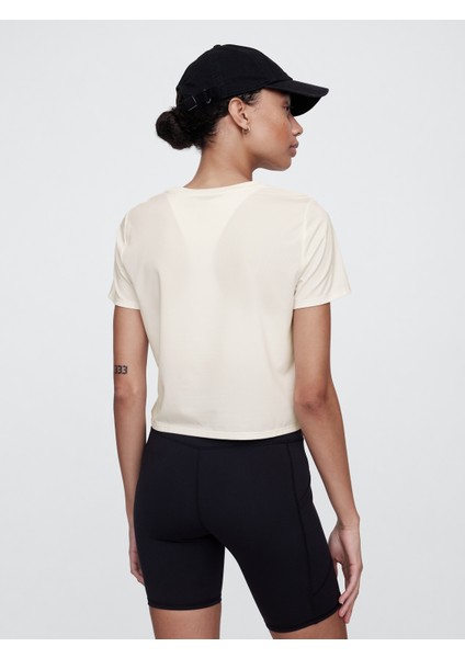 Kadın Krem Gapfit Breathe Jersey Crop T-Shirt fırsatları