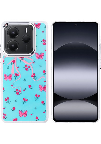 Xiaomi Redmi Note 14 5g Uyumlu Kılıf Köşeler Airbagli Figürlü Hadra Kapak Pembe