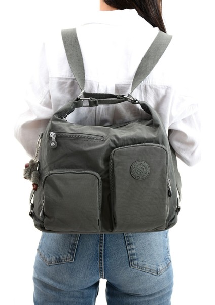 Kadın Büyük Boy Bölmeli Suya Dayanıklı Paraşüt Kumaş Çapraz Askılı Omuz ve Sırt Çantası fırsatları