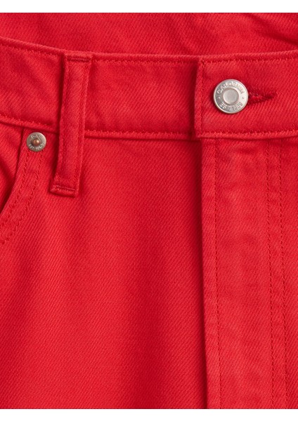 Kadın Kırmızı Uzun Kesim Denim Şort fiyatları
