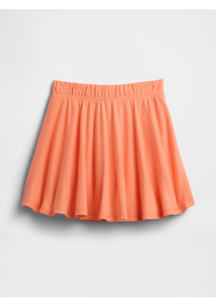 Kız Bebek Turuncu Örme Etek