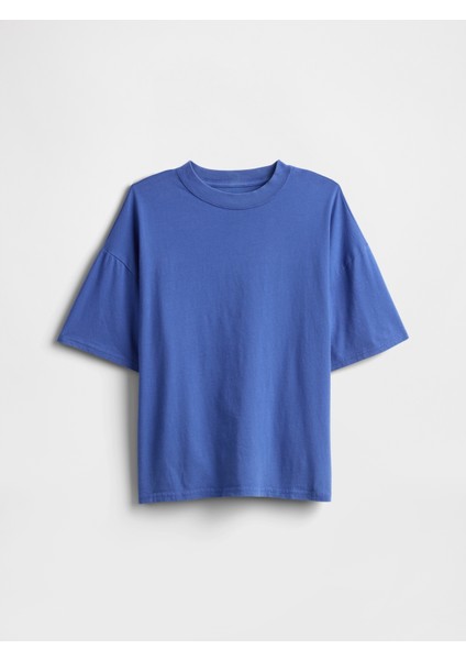 Erkek Çocuk Mavi Gap Logo Relaxed T-Shirt