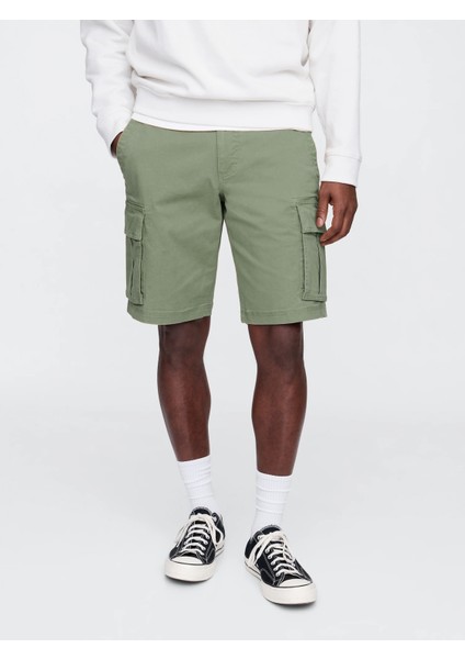 Erkek Yeşil 11" Essential Kargo Şort