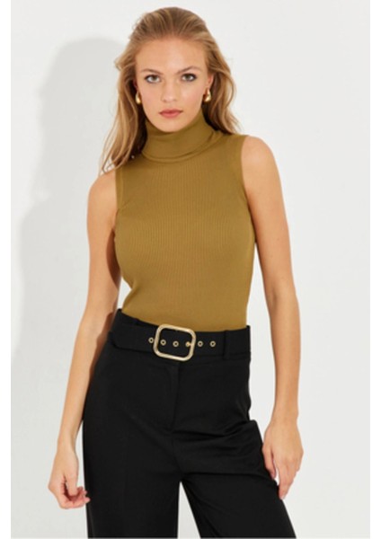 Kadın Haki Balıkçı Bluz YV97