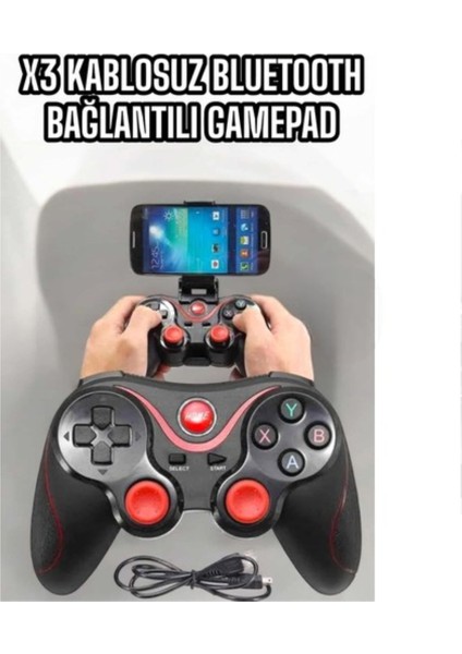 Game Stick Android Uyumlu Gamepad X3 Standlı Oyun Kolu Bluetooth Bağlantılı