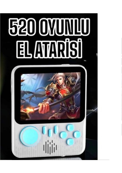 Mini Atari El Atarisi 3. 5 Inç Ekran Çift Konsol 666 Adet Retro Oyun Gameboy El Atarisi