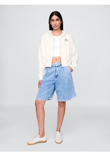 Kadın Beyaz Vintagesoft Fermuarlı Gap Logo Sweatshirt indirimleri