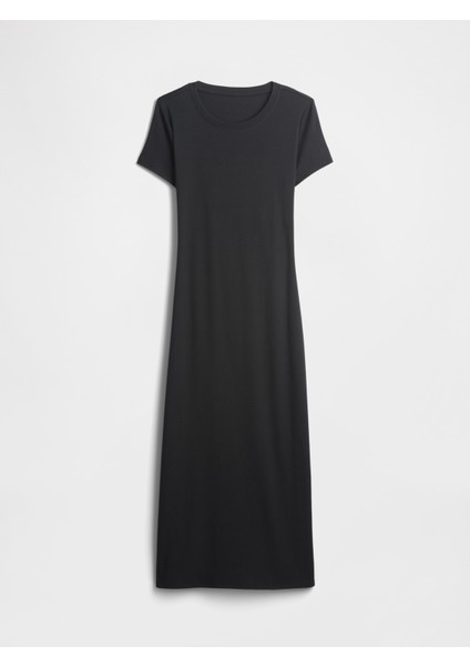 Kadın Siyah Fitilli Midi Elbise fiyatları