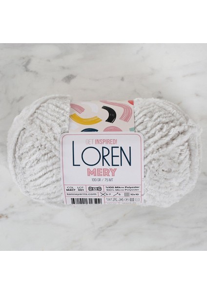 Loren Mery Gri El Örgü Ipi - M407 - 34314