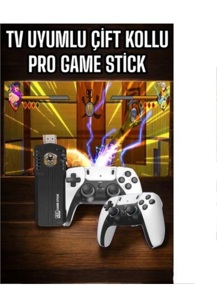 8k Android Tv Gme Stick Video Oyun Konsolu Aile Retro 35000 Oyunlu Çift Kollu